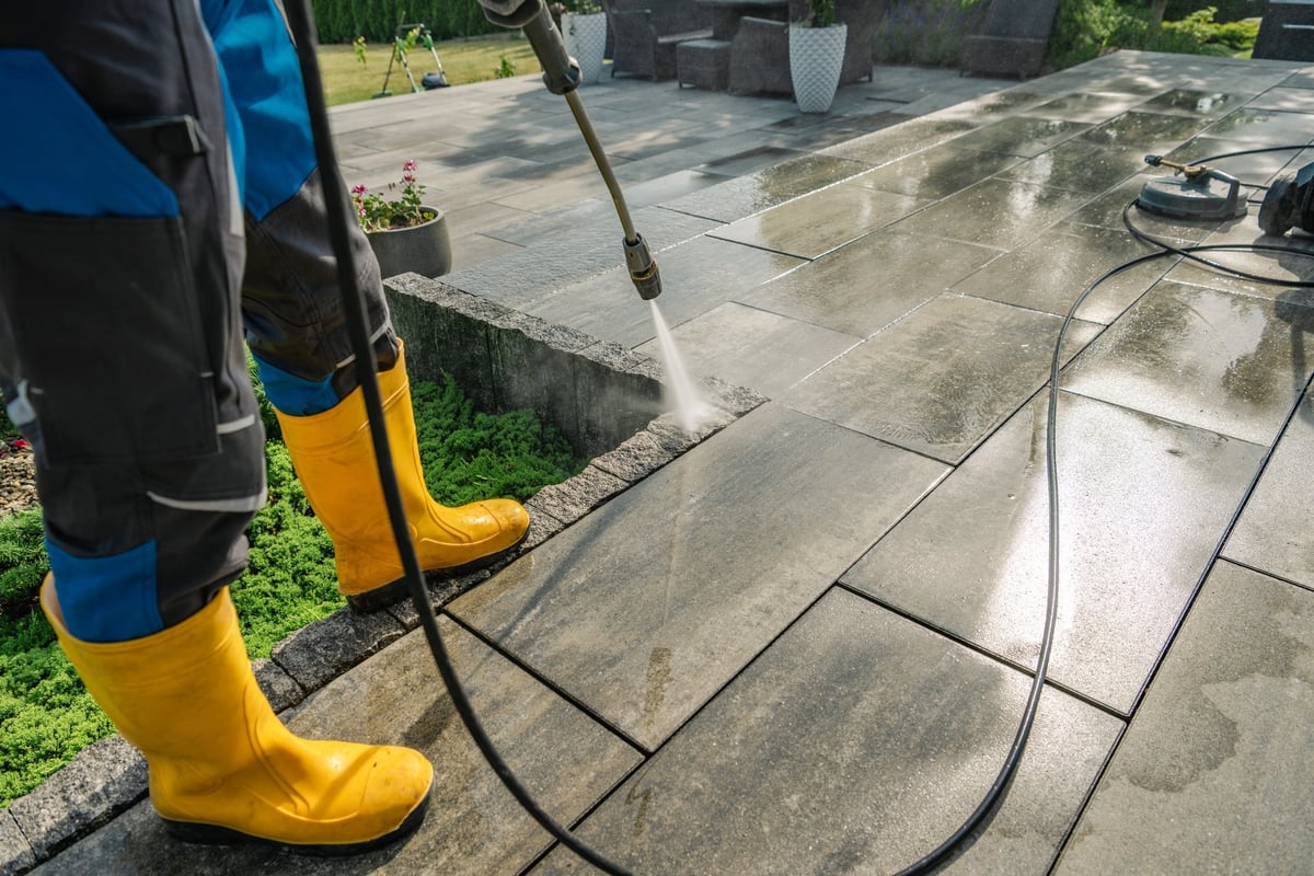 Stone patio maintenance