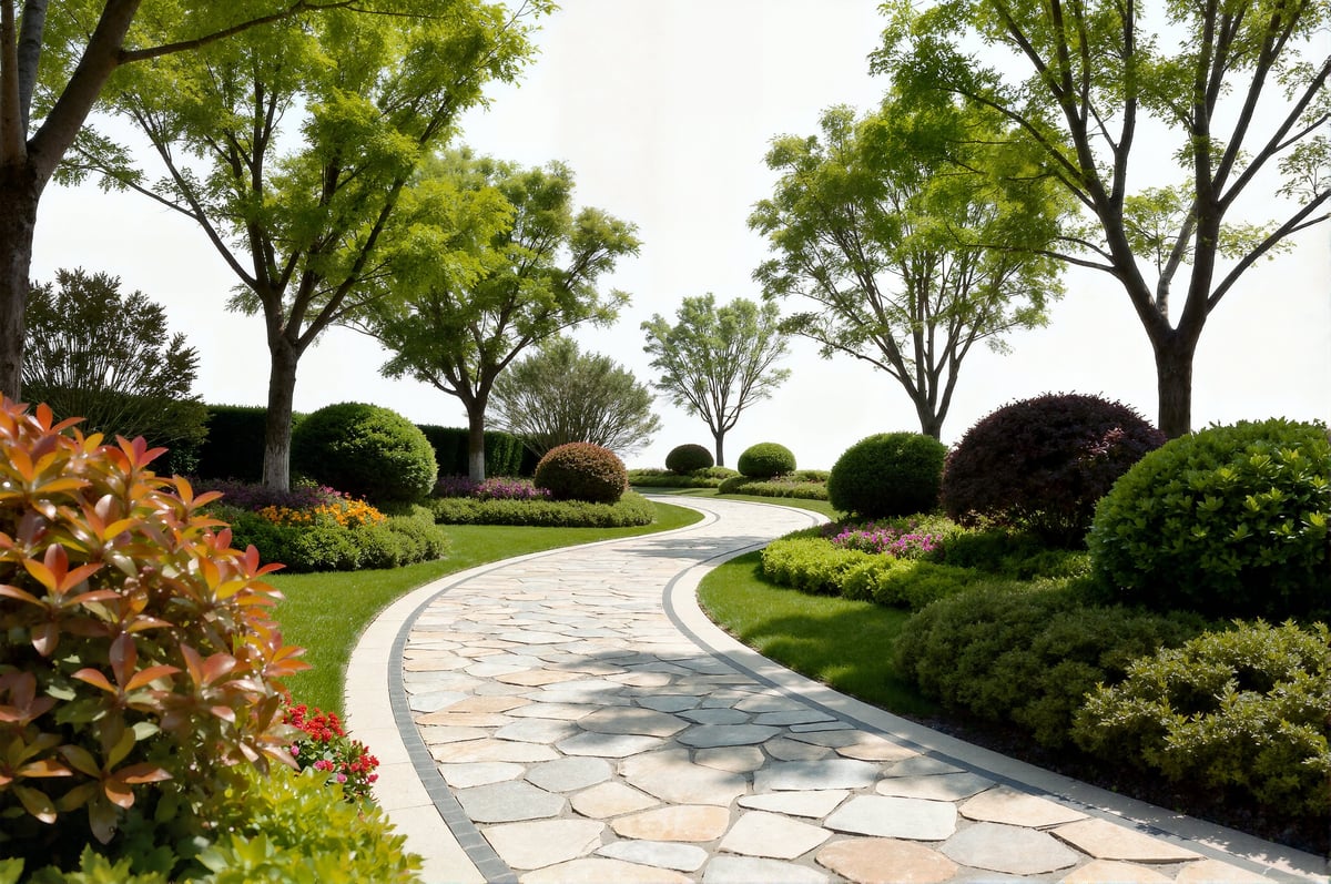 Stone-paved garden path
