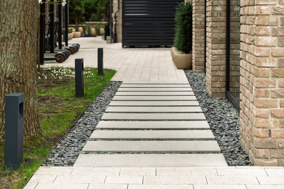 Modern walkway with lighting